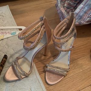 Jessica Simpson ankle straps embellished with beads